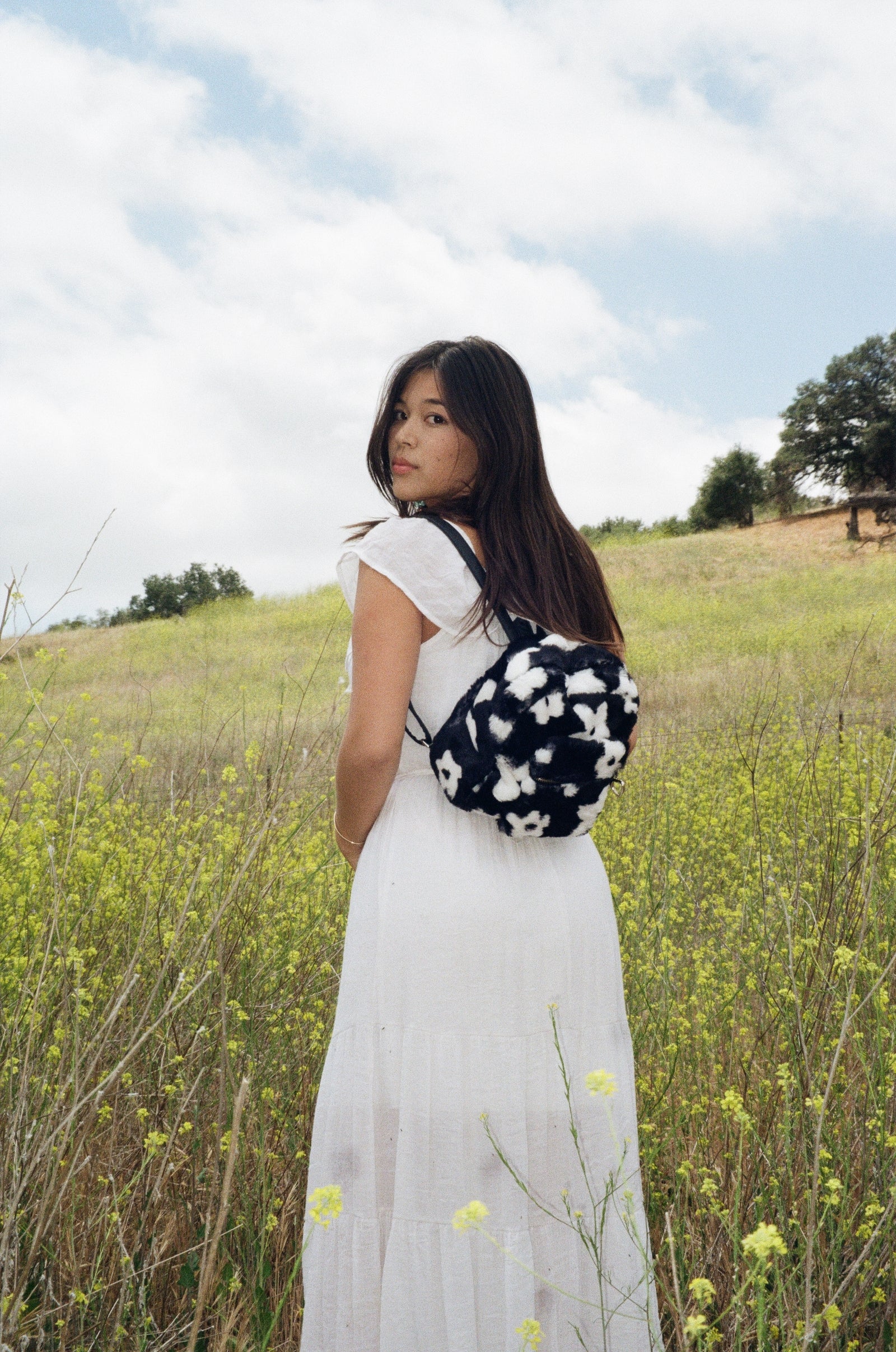 Lolita Jade Flower Fur Mini Backpack DAISY MINI BACKPACK – LOLITA JADE main image 2